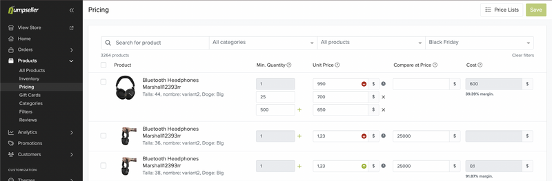 Volume Prices with Price Lists