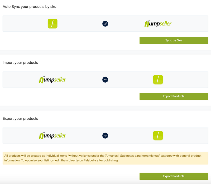 Mass actions in Falabella Marketplace
