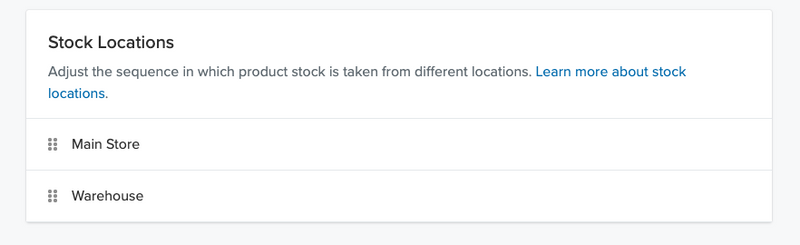 Stock locations priority widget