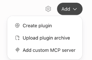 The Add menu on ChatGPT's Plugins page