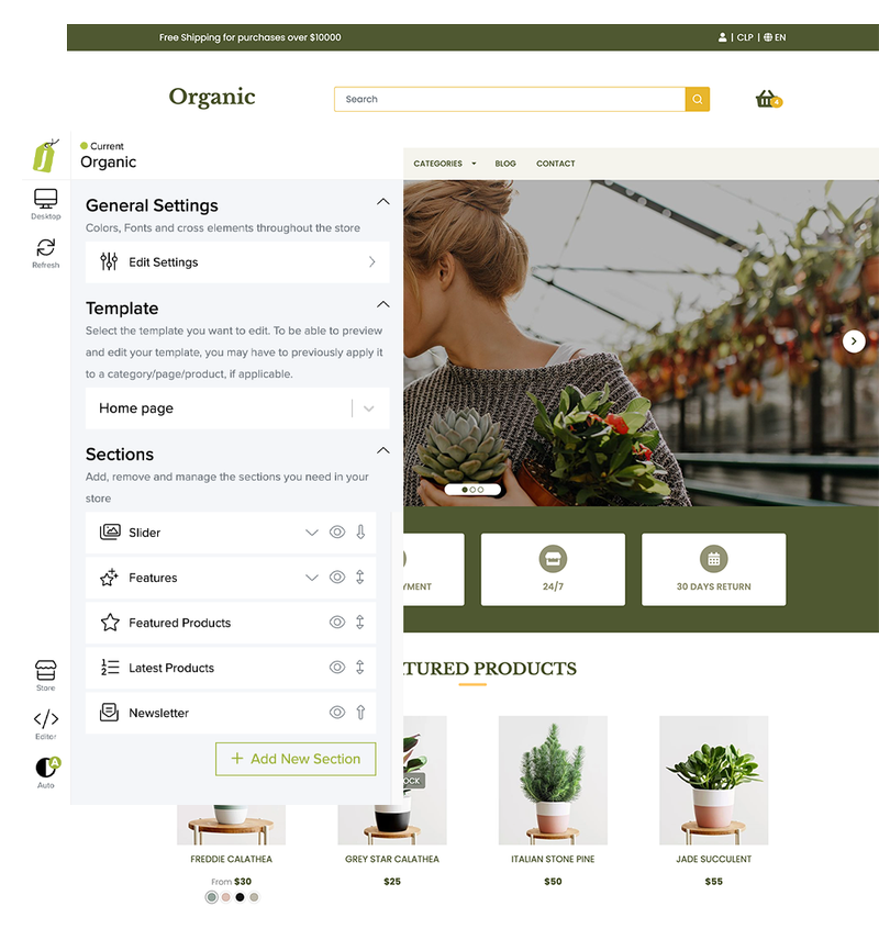 Configure Organic with Visual Editor
