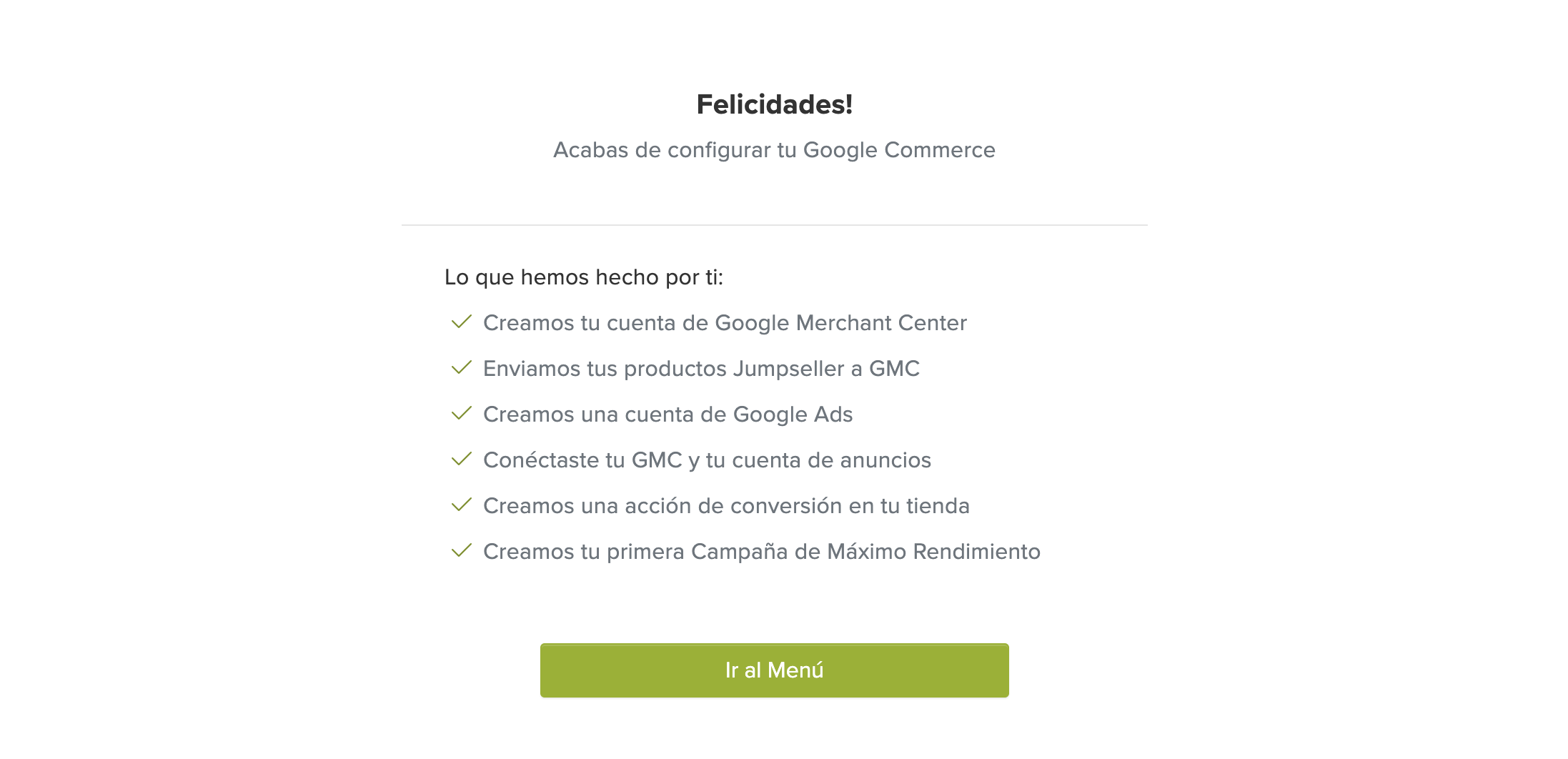congragulations screen