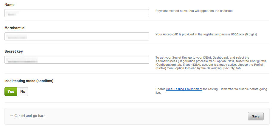iDeal Jumpseller Form