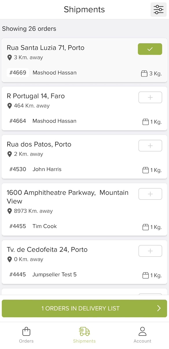 order information