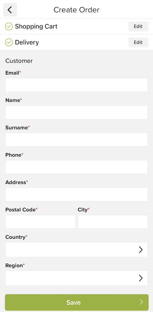 order information