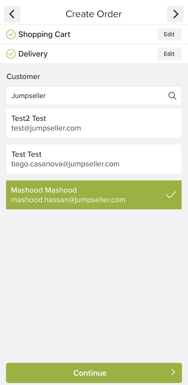 order information